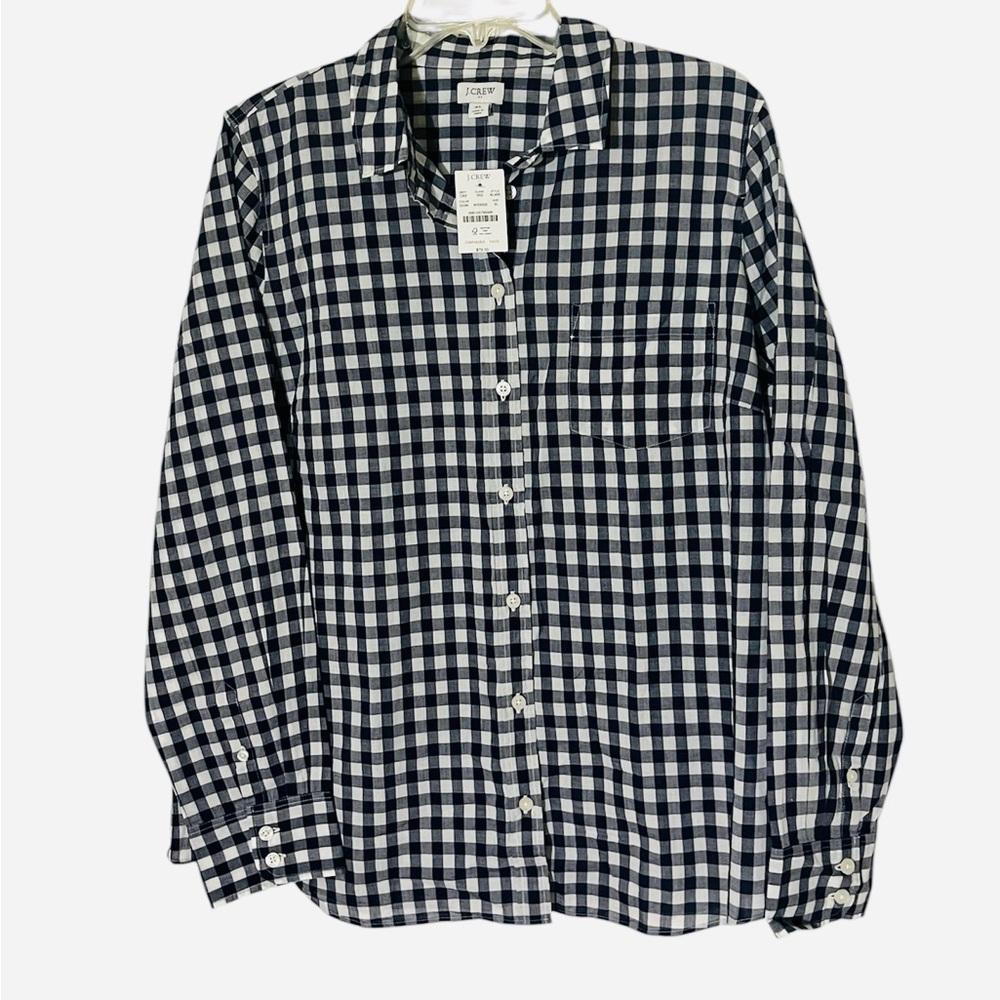 New J. Crew Navy and White Plaid‎ Men's Shirt